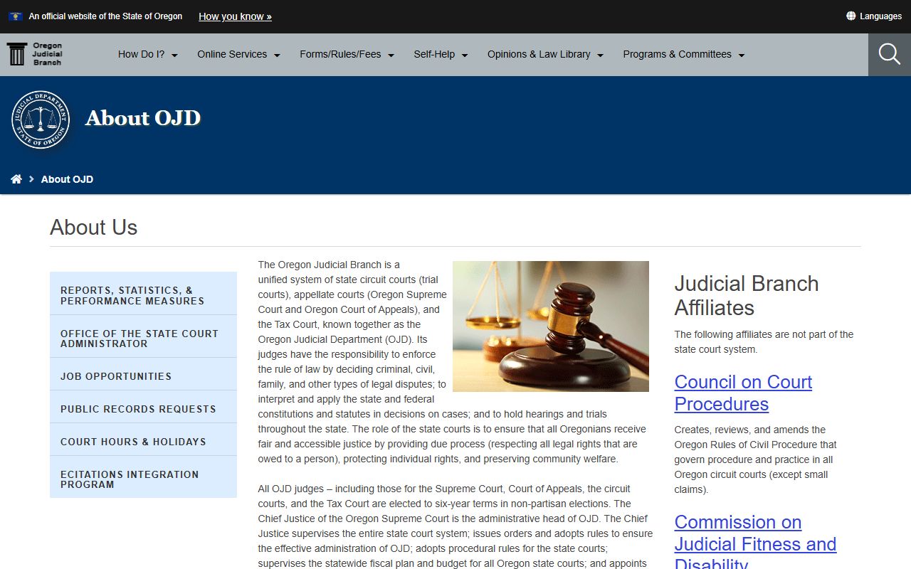 Oregon Judicial Department overview explaining the courts that hold Lane County court records