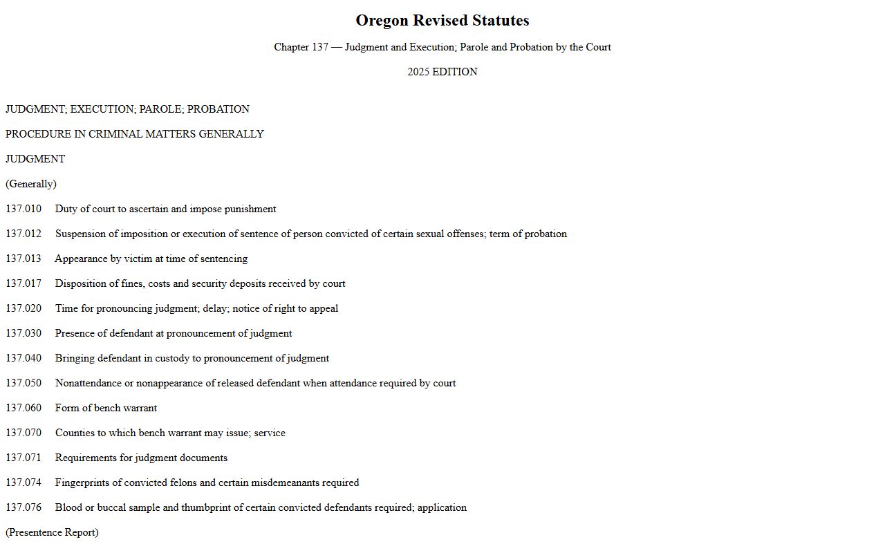 Oregon set-aside law ORS chapter 137 behind Lane County court records